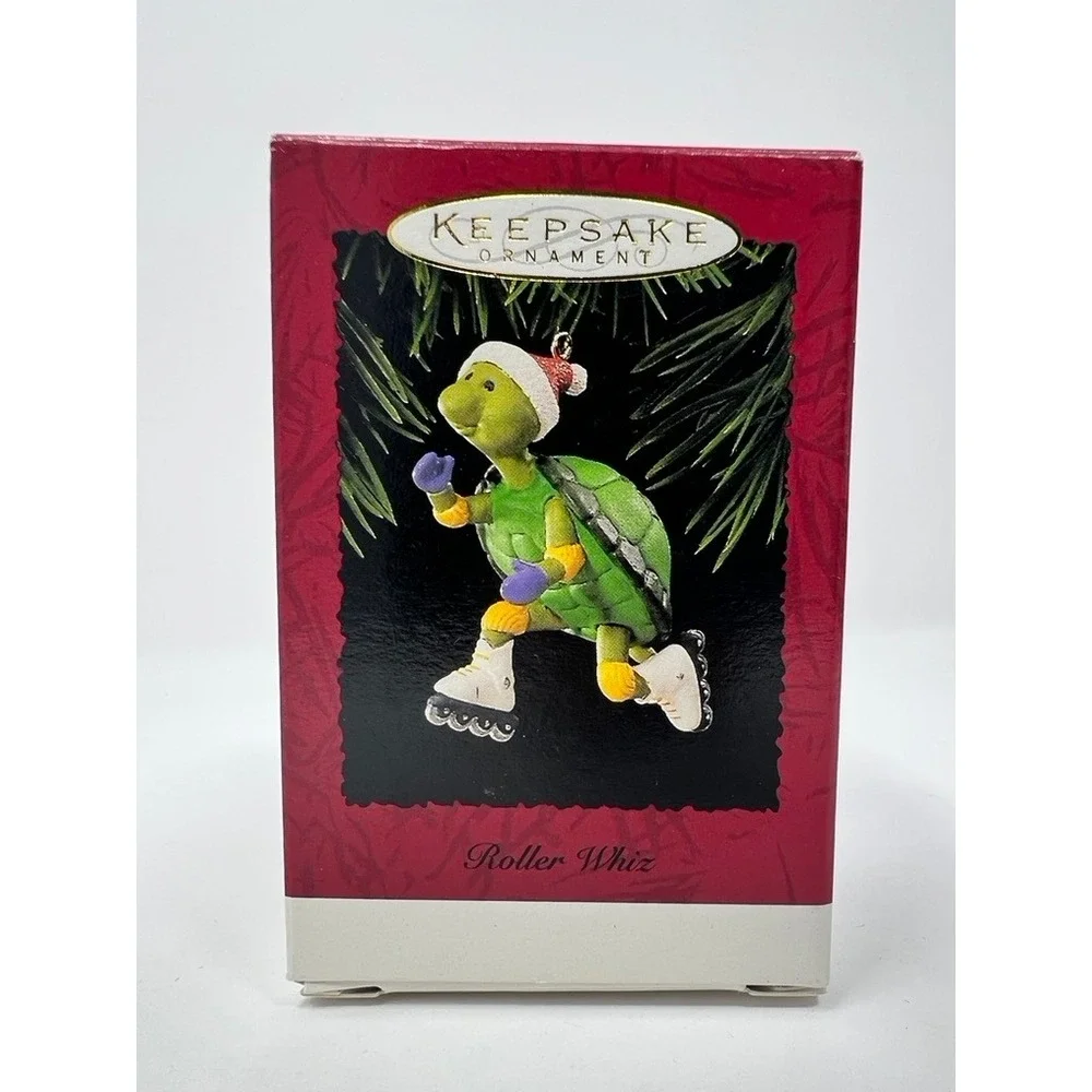 Hallmark Roller Whiz Ornament Green NIB 1995 Turtle Skates Roller Blades